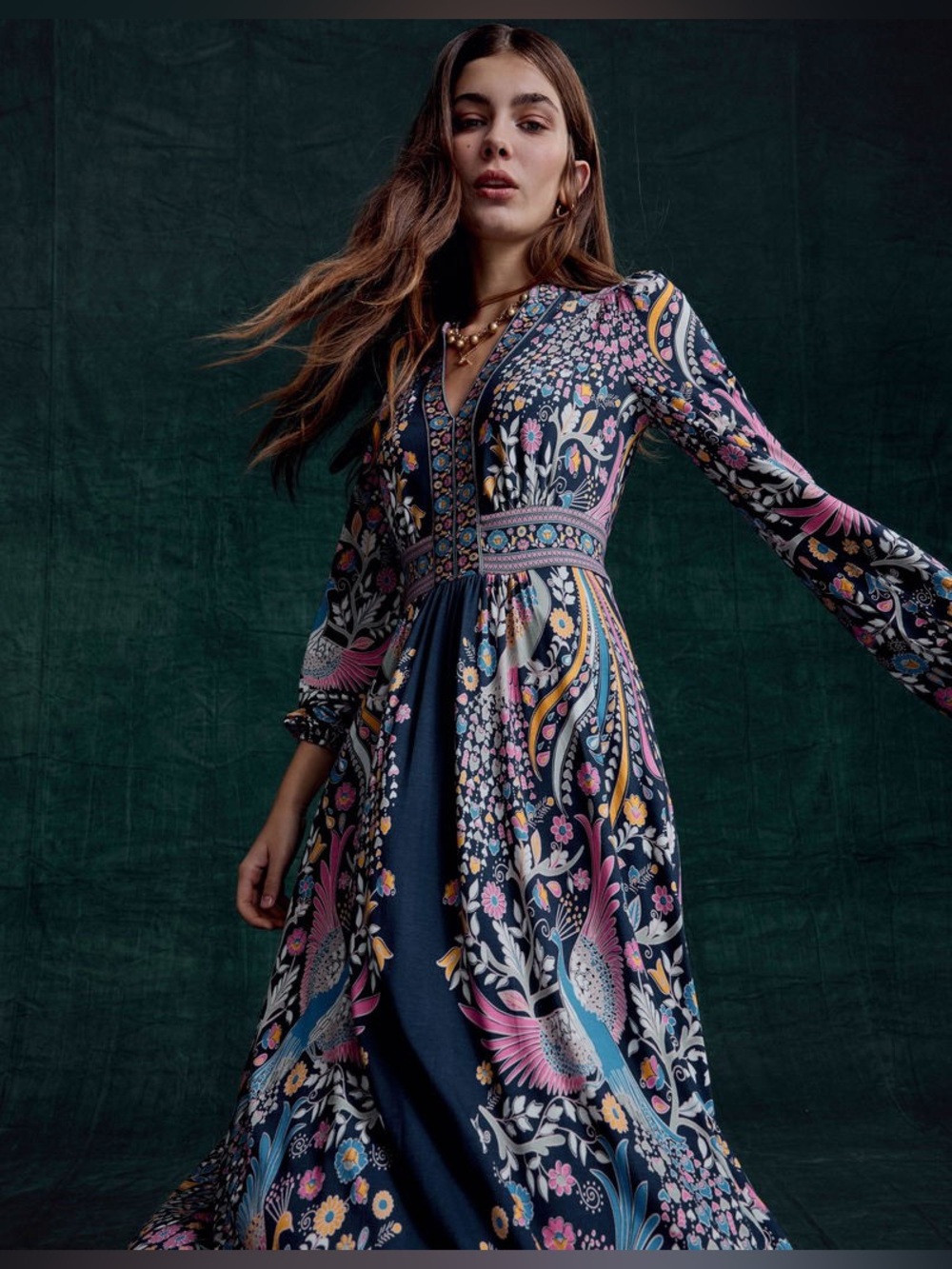 Boden Lily long sleeve midi dress size 8